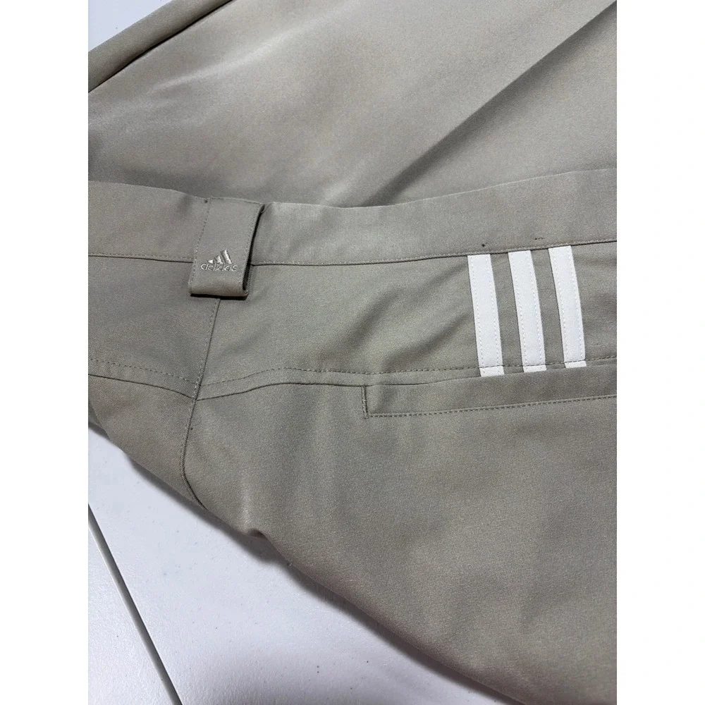 Adidas Climalite Mens Golf Pants Khaki Tan Flat Front 36x30 X24135 AE7002